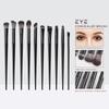 Set de 10 Pinceles Negros para Maquillaje de Ojos, Incluye Pincel para Sombras, Forma de Hoja, Transfronterizo, Dropshipping, Directo de Fábrica