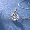 Transmisión en Vivo Transfronteriza Venta Caliente Girasol de Diamante Completo Colgante de 5 Quilates Imitación Moissanita Chapado en Pt950 Collar para Mujer