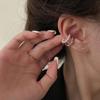 Pendientes sin orejas de mujer con perla francesa de doble capa de alta calidad bañados en oro y cobre, nuevo estilo frío, clip de hueso de oreja simple