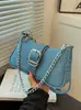 2026 Nuevo Bolso de un Solo Hombro Bolso de Mezclilla para la Axila para Mujer, Diseño de Nicho de Moda, Bolso Cruzado de Lona con Cadena Moderno y Versátil