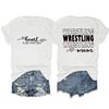 Camiseta Base de Manga Corta con Cuello Redondo para Mujer, Estilo Casual Europeo y Americano, Versátil, para Lucha Libre, Mamá, Amazon Transfronterizo