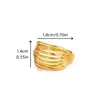 Set de Anillos Huecos Geométricos de Diseño Metálico, Anillos Irregulares Estilo Punk Retro Exagerado, Al Por Mayor en Stock