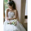 Vestido de Novia Ligero sin Tirantes 2026 Nuevo Estilo Lujo Ligero de Gama Alta Nicho Novia Sesión de Fotos al Aire Libre Estilo Vestido de Princesa Fugitiva