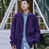 Suéter de Punto Suelto de Marca de Moda Todo Fósforo Otoño e Invierno Suéter de Pareja Moda Tendencia Marca Estilo Americano Cuello Vertical Cremallera Suéter Abrigo
