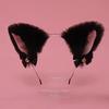 Conjunto de orelhas de fera e cauda de fera de simulação feito à mão, orelhas de gato de pelúcia, tiara de orelhas de raposa, acessórios de cauda de raposa, coleira de sino com cabeça de gato personalizada
