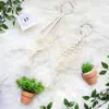 Bolsa de Malla Tejida para Macetas Transfronteriza, Mini Cesta Colgante para Plantas Verdes, Colgador de Carrito de Jardín Colgante de Cuerda de Algodón y Lino Hecho a Mano