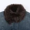 Nova Moda Feminina Outono 2025 Estilo Europeu e Americano Jaqueta Bomber Jeans Moda com Gola Redonda e Zíper