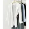 Novedad de Verano 100 kg Blazer de Moda de Longitud Media Ligero Cárdigan Cortavientos para Mujeres de Tallas Grandes 0570