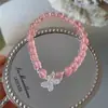 Conjunto de 4 peças de pulseira pequena de borboleta fresca berry boo para mulheres, pulseira de flor de pêssego, joia para namoradas