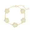 Elegante Novo Estilo Deslumbrante Flor de Pessegueiro Jade Hetian Pulseira Prata de Lei S925 Fresca Cinco Flores Joia Presente para Namorada