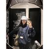 Suéter con Capucha Especial de Nicho Personalizado para Combinar con Todo Ropa para Mujer Top con Capucha Sudadera con Capucha Estampada Neutral Moda Rock Europea y Americana