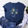Novo top de manga curta T-shirt de verão 2023 com estampa colorida série Dia das Mães top de manga curta T