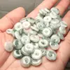 Jadeíta de Grau A de Mianmar com Padrões Florais, Espaçadores de Jade, Acessórios para Pulseira e Colar DIY, Moedas Pequenas de Jade, Pingentes de Paz de Jadeíta Atacado