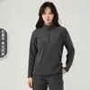Ropa exterior unisex cálida para otoño e invierno, forro polar de doble cara, cuello alto, media cremallera, estilo deportivo, chaqueta para pareja, cortavientos