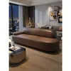 Sofá de Couro Novo Minimalista Moderno de Luxo Leve para 2 Lugares Sala de Estar Quarto Reclinável Casual Recepção Chaise Lounge Sofá