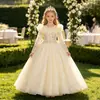 Vestido de fiesta transfronterizo para niña, atuendo de cumpleaños, elegante vestido de princesa, disfraz de actuación de piano para niña pequeña