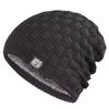 Gorro de punto para hombre, gorro de algodón moderno, forrado de vellón, gorro de lana engrosado, otoño e invierno, cálido, protección para las orejas, gorro para el frío, circunferencia de cabeza grande