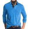 Comercio Exterior Transfronterizo de Amazon Otoño e Invierno Camiseta de Manga Larga con Cuello de Solapa para Hombre Camisa Polo para Hombre Prenda Base