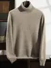 Cuello Alto Cachemir 2026 Otoño e Invierno Nuevo Hombres Liso Engrosado Tejido Camiseta Base Estilo Coreano Manga Larga Suéter de Lana
