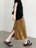 Falda de Satén de Acetato Blanca para Mujer, Nuevo Estilo Verano 2026, Nuevo Estilo Chino, Cintura Alta, Fluida, Elegante, Falda Bodycon