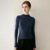 Suéter de cachemira de una sola pieza sin costuras~cuello medio alto para mujer, 100% cachemira pura, corte ajustado, adelgazante, suéter base de punto para otoño e invierno