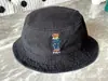 Estilo Japonés Mezclilla Lavada Oso Sombrero de Pescador para Mujer Mostrar Cara Cara Pequeña Sombrero de Sol Estilo Coreano Moderno Oso de Dibujos Animados Bordado Sombrero de Cubo