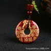 Colgante de Buda Nacimiento de los Doce Signos del Zodíaco con Sello Dorado de Arena de Cristal de Alto Contenido, Colgante de las Ocho Deidades Guardianas de Cinabrio, Fuente de Suministro para Transmisiones en Vivo