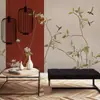 Nuevo Papel Tapiz Clásico Estilo Chino de Flores y Pájaros para Pared de Fondo de Sofá de Sala de Estar, Revestimiento de Pared de Cabecera de Dormitorio, Mural Decorativo para Sala de Té de Hotel