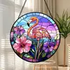 Adornos de cristal de flamenco tropical transfronterizos, decoraciones colgantes coloridas para el hogar, decoraciones de ventana, atrapasoles para el jardín