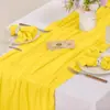 Passadeira de mesa em crepe de fio de Bali decoração de festa de casamento layout de atividade gaze plissada tecido de guardanapo de poliéster fábrica atacado