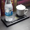 Portavasos Posavasos de Madera y Cuero para Hotel y Conferencias Portabolígrafos de Tres Agujeros para Agua Mineral y Té Suministros de Pinza de Conferencias A4