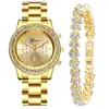 Explosões transfronteiriças 5PCS conjunto de relógios femininos moda duplo amor strass liga joias relógios amigas femininas