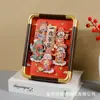 Novo Porta-Retrato com Moldura Vazada e Pintura 3D, Novo Porta-Retrato de Canto de Cobre, Material de PVC com Superfície de Vidro, Novo Suporte de Exibição Estilo Chinês com Efeito 3D, Estilo Chinês