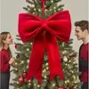 Pingente de Decoração de Natal Transfronteiriço Pingente de Laço Grande Laço de Veludo Vermelho Pingente de Decoração para Árvore de Natal