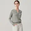 Suéter de Cachemira con Cuello de Tijera para Mujer, Nuevo Estilo Otoño/Invierno, Base Lisa de Color Sólido Simple, Corte Ajustado, Adelgazante, Jersey, Ropa Interior