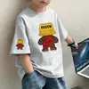 Roupas Infantis Verão Novo Estilo Algodão Puro Tie-Dye Lantejoula Manga Curta Camiseta de Verão para Meninos e Meninas, Tops Bonitos e Versáteis de Manga Meia
