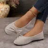 Mocassins femininos plus size leves de sola macia com laço, confortáveis e casuais para o outono de 2026