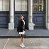 Moda Urbana Americana Transfronteriza Otoño e Invierno Chaqueta Abrigo Corto Holgado de Mezcla de Lana con Solapa de Manga Larga 8353/724