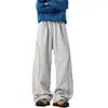 Pantalones de chándal azul marino con costuras de contraste y dobladillo curvo para hombre y mujer, temporada de otoño, pantalones casuales que estilizan la figura, ajuste holgado, pantalones deportivos de pierna ancha, tecnología antiarrugas