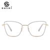 Nuevo marco de metal para gafas de personalidad europeo y americano transfronterizo, gafas para miopía de hombre, marco de gafas ojo de gato anti-luz azul de alta gama para mujer