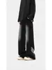 Calça Jeans Wide Leg Patchwork Listrada Estilo Americano para Homens, Novo Estilo Primavera e Outono, Caimento Solto, Calça Reta Wide Leg Lavada e Desgastada