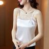 Camisola de Cetim de Quatro Camadas para Mulheres, Adequada para Usar sob um Terno, Caimento Solto para Mulheres Plus Size, Acabamento em Renda, Top para Mãe, Tamanho Grande, Caimento Solto