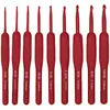 Conjunto de ferramentas de tricô de crochê com cabo macio de silicone vermelho, cabeça única de crochê, TPR
