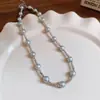 Colar de Pérolas Barrocas Transfronteiriço Europeu e Americano Joias para Mulheres, Corrente de Clavícula de Alta Qualidade, Colar Versátil de Luxo Leve e da Moda para Mulheres