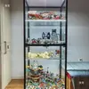 Vitrina de cristal con luces, transformador de bajo voltaje, opciones de luz blanca y luz cálida, altura ajustable para las luces