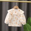 Camisa con Cuello Peter Pan 2026 Nuevo Estilo Camisa Floral para Niñas Camisa Básica para Bebés Ropa de Otoño e Invierno para Niños Pequeños