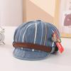 Boné infantil cowboy Azul Marinho moda coreana combinação de cores listrado boné de bebê comércio exterior menino chapéu de sol G561
