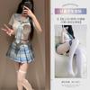 Lencería Sexy Wish Estilo Rojo de Internet Sexy No-off Cuadros Japoneses Estudiante Jk Uniforme Falda Plisada Traje 1003
