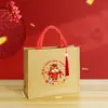 Bolsas da Sorte de Ano Novo de Alta Qualidade em Estoque, Impermeáveis, Espessadas, Tridimensionais, Sacolas Tote Publicitárias Promocionais, Bolsas de Mão de Lona Vermelha