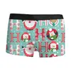 Exportação Transfronteiriça Mais Vendido Roupa Íntima Masculina de Natal Respirável, Confortável e Fashion com Estampa 3D, Boxer de Cintura Média